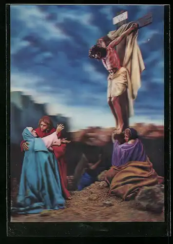3D-AK Jesus am Kreuz von Golgatha