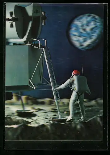 3D-AK Astronaut nach der Mondlandung am Lunar-Modul PK-57
