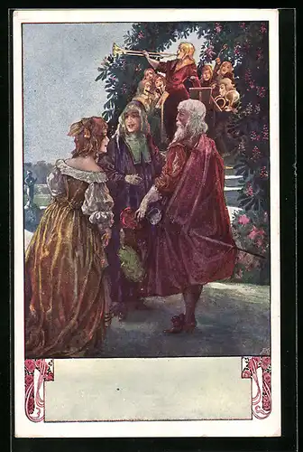 Künstler-AK Brüder Kohn (B.K.W.I) Nr.424-6: Trauung eines Paares