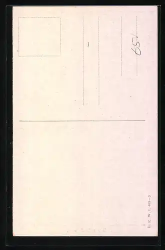 Künstler-AK Brüder Kohn (B.K.W.I) Nr.468-3: Kleines Kind mit erstem Blumenstrauss