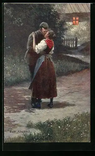 Künstler-AK Brüder Kohn (B.K.W.I) Nr.155-2: Zum Abschied küsst sich das Paar