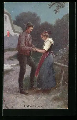 Künstler-AK Brüder Kohn (B.K.W.I) Nr.155-4: Abschiedsgespräch zwischen dem Ehepaar