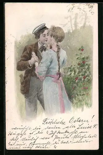 Künstler-AK Brüder Kohn (B.K.W.I) Nr.795 /3: Junges Paar küsst sich