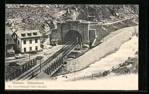 AK Göschenen, Blick auf den Gotthardtunnel