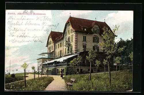 AK Zürich, Alkoholfreies Restaurant im Sonnenlicht