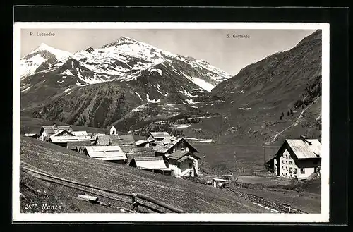 AK Nante, Ortsansicht mit Bergen