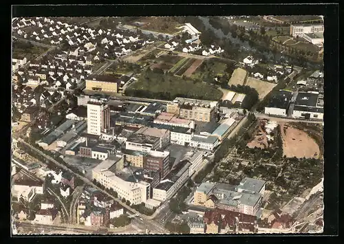 AK Heilbronn /Neckar, Werksanlagen von C. H. Knorr GmbH aus der Vogelschau, Nahrungsmittelfabrik