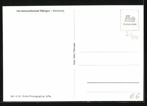 AK Tübingen, Marktplatz mit Brunnen