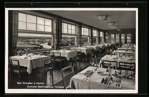 AK Bad Wimpfen /Neckar, Kurhotel Mathildenbad, Terrasse