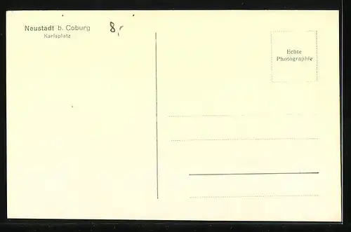 AK Neustadt b. Coburg, Karlsplatz, Central Cafe