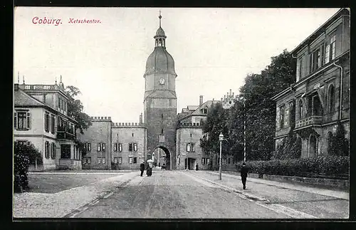 AK Coburg, Strassenpartie am Ketschenthor