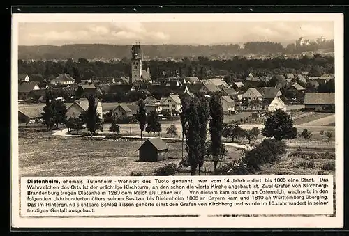 AK Dietenheim, Ortsansicht mit Kirche