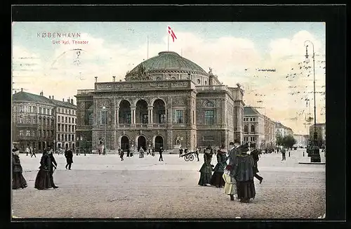 AK Kopenhagen, Strassenpartie am königlichen Theater