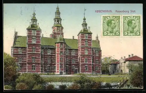 AK Kopenhagen, Schloss Rosenborg mit Teich