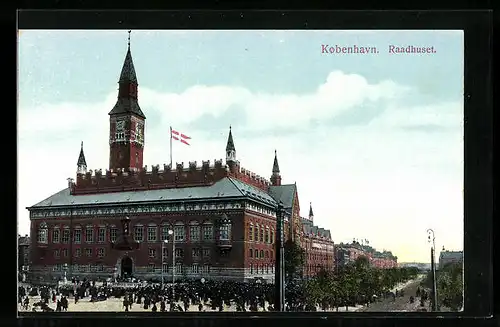AK Kopenhagen, Rathaus mit Strasse