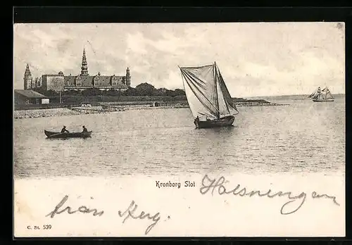 AK Kronborg, Schloss Kronborg mit Segelpartie