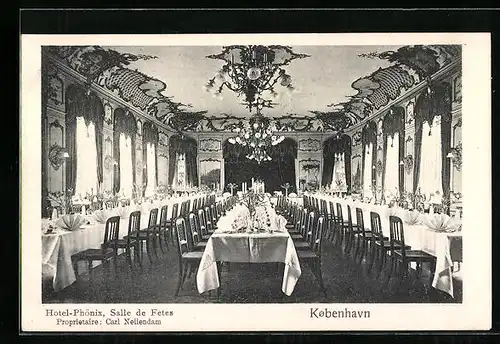 AK Kobenhavn, Hotel-Phönix, Salle de Fetes, Prop. Carl Neiiendam