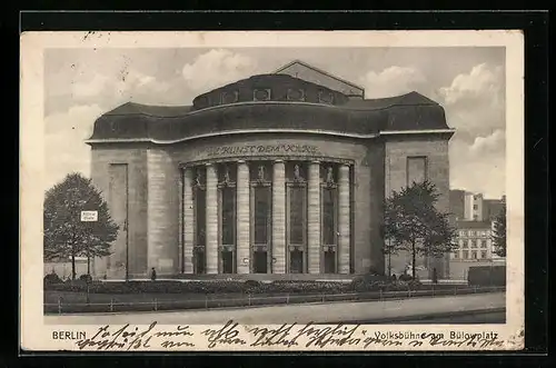 AK Berlin, Volksbühne am Bülowplatz mit Strasse