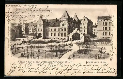AK Lahr, Kaserne des 8. bad. Infanterie-Regiments No. 169 mit Anlagen