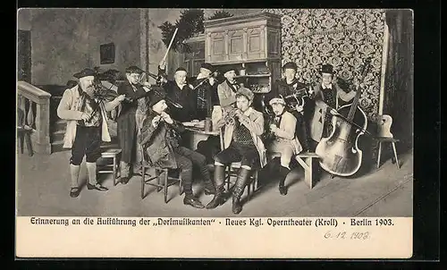 AK Berlin-Tiergarten, Erinnerung an die Aufführung der Dorfmusikanten, Neues Kgl. Operntheater 1903