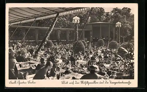 AK Berlin-Tiergarten, Kroll-Garten i. d. Strasse Königsplatz 7, Blick auf den Musikpavillon und die Tiergartenstrasse