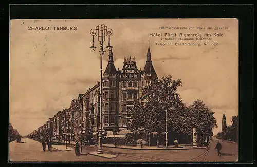 AK Berlin-Charlottenburg, Hotel Fürst Bismarck am Knie