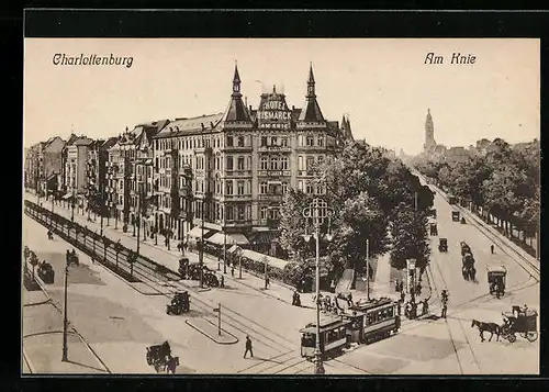 AK Berlin-Charlottenburg, Hotel Fürst Bismarck am Knie, Rathaus Charlottenburg