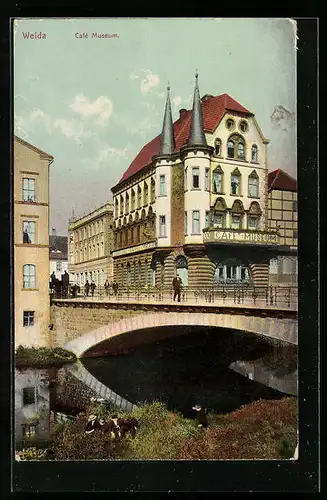 AK Weida, Partie am Café Museum