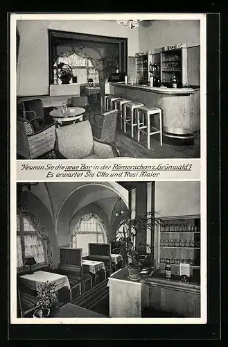 AK Grünwald, Gasthaus Römerschanz, Innenansicht