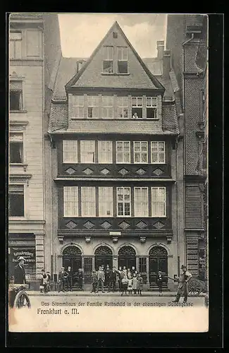 AK Alt-Frankfurt, Das Stammhaus der Familie Rothschild in der ehemaligen Judengasse