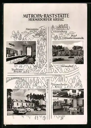 AK Hermsdorf /Thür., Mitropa-Raststätte Hermsdorfer Kreuz