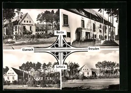 AK Mitropa-Rasthof Hermsdorfer Kreuz, vier Motive