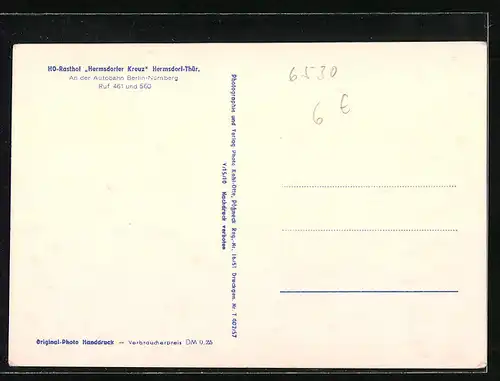 AK Hermsdorf / Thür., HO Rasthof Hermsdorfer Kreuz