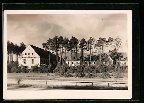AK Hermsdorf, Ansicht vom HO-Rasthof Hermsdorfer Kreuz, Autobahn Berlin-Nürnberg