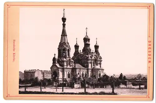 Fotografie unbekannter Fotograf, Ansicht Dresden, Blick auf die Russische Kirche