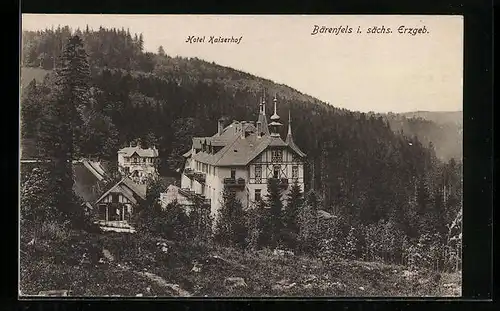 AK Bärenfels /Sa., Hotel Kaiserhof mit Umgebung aus der Vogelschau