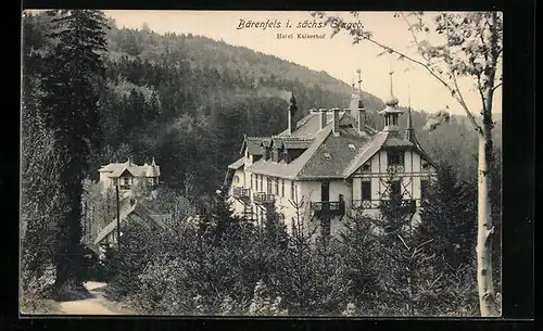 AK Bärenfels /Sa., Hotel Kaiserhof mit Bergblick