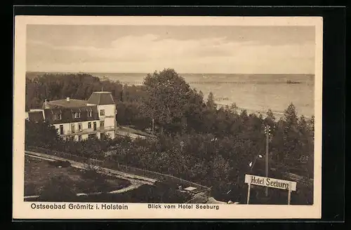 AK Grömitz i. H., Blick vom Hotel Seeburg