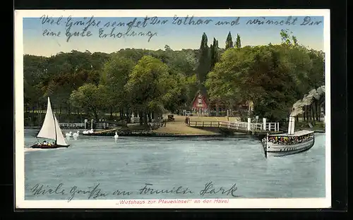 AK Berlin-Wannsee, Gasthaus zur Pfaueninsel