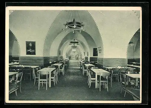 AK Nürnberg, Gasthaus Städtischer Mautkeller, Innenansicht