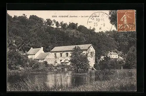 AK Aubigne, Le Loir à Cherré