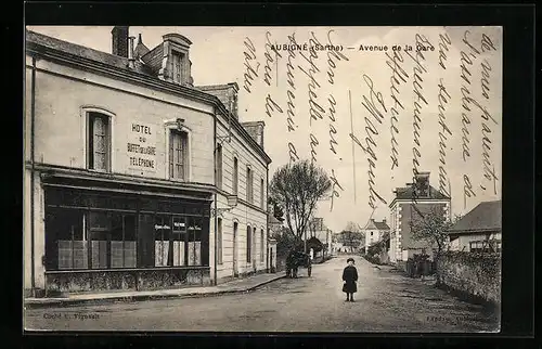 AK Aubigne, Avenue de la Gare