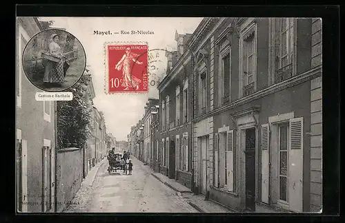 AK Mayet, Rue St-Nicolas, Costume Sarthois