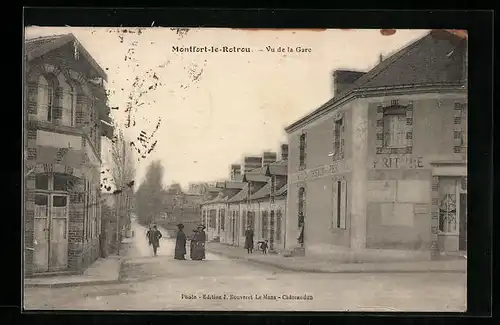 AK Montfort-le-Rotrou, Vue de la Gare