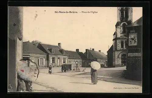 AK St. Mars-la-Brière, Place de l`Eglise