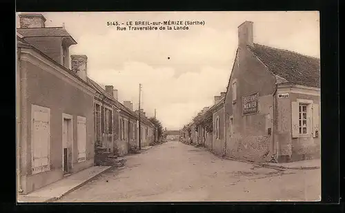 AK Le Breil-sur-Mérize, Rue Traversière de la Lande