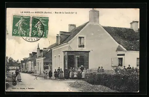 AK Le Breil-sur-Mérize, Rue de la Lande