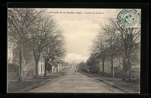 AK Bouloire, Entrée du Village, Circuit de la Sarthe 1906
