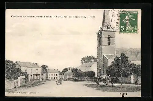 AK St-Aubin-de-Locquenay, La Place et l`Eglise