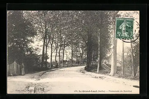 AK Le Grand-Lucé, Promenade du Remblay